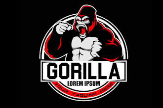 make wonderful king gorilla mascot logo design for company