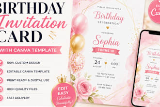 design custom birthday invitation card with canva template