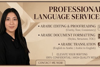 proofread, edit, and format your arabic book