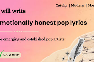 write you catchy, modern and honest pop lyrics