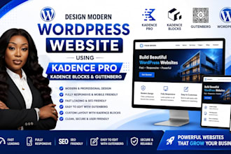build wordpress website with kadence pro, kadence blocks, gutenberg, wpbakery