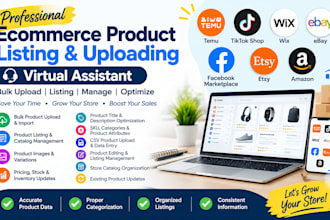 bulk upload and manage products on temu tiktok wix ebay facebook etsy amazon
