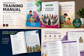 design a professional training manual, workbook, or facilitator guide