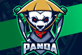 make wonderful new style panda ninja mascot logo design service