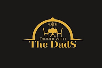 make dinner food restaurant logo with the dads