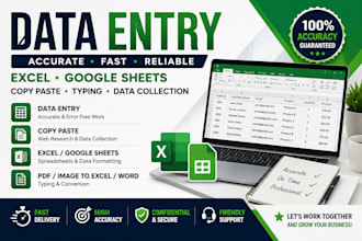 do accurate data entry and excel spreadsheet work