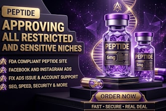 fix peptide ads issues, setup high converting peptide facebook ads google tiktok