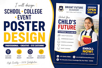 design professional school college and social media posters