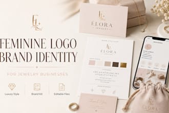 design feminine logo and brand identity for jewelry business