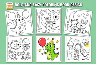 bold and easy coloring book for kids and adults