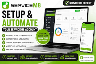 set up servicem8 forms templates invoices and workflow automation
