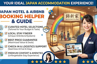 book hotel and airbnb appartment reservation in japan and itinerary