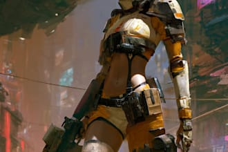 a sci fi character illustration or sci fi character
