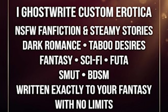 write nsfw fanfiction erotica smut dark romance bdsm taboo futa catfight stories