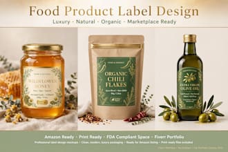 design amazon food product label packaging