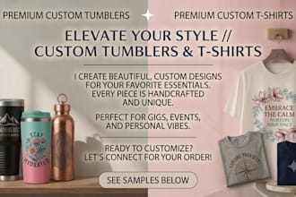 design custom tumbler wrap and t shirts