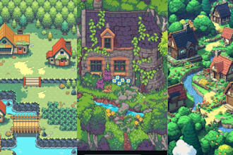 create pixel art tileset 2d game assets pixel art environment 2d tilemap design