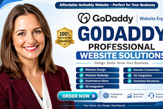 design or redesign professional godaddy business website with domain connection