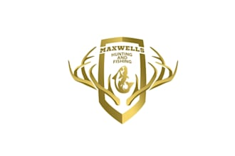 design amazing hunting fishing brand logo