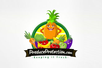 make agriculture vegetable logo for produce protection