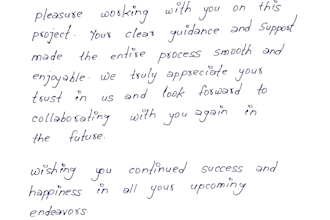 write beautiful english handwritten letters, notes, and documents
