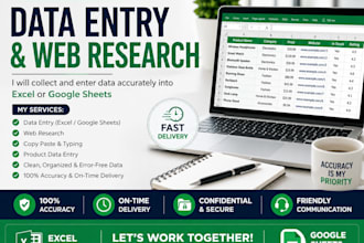 do product data entry in excel or google sheets