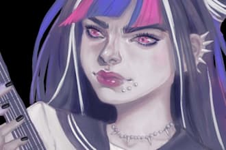 do semirealistic busts ocs fanart or portraits from reference