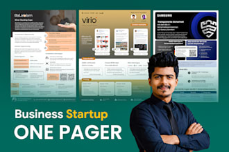 design professional startup one pager for business