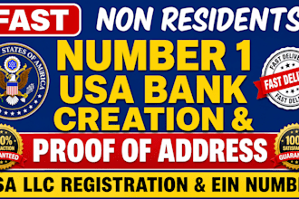 create USA bank account for llc owners, USA physical address, USA bank creation