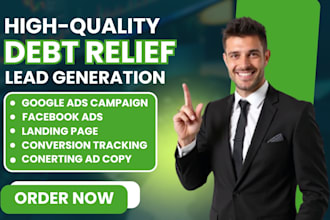 debt relief leads debt settlement debt relief website debt lead generation