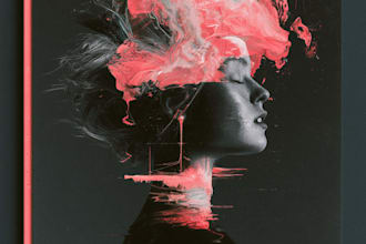 create collage retro album cover art design