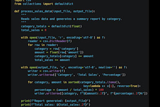 write a python script for file automation and data processing