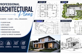 draw architectural plans floor plan site plans and grading plans renovation plan
