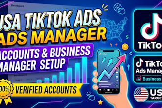 target USA tiktok ads account and tiktok business manager, USA tiktok