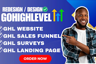 build gohighlevel sales funnel, go high level landing page, ghl website expert