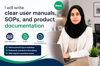 write clear user manuals, sops, and product documentation