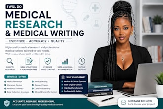 help with medical research and professional medical writing