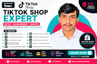 set up tik tok shop , product listing , and promotions