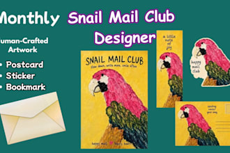 create designs for your snail mail club monthly subscription