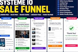 create systeme io online course website systeme io landing page sales funnel