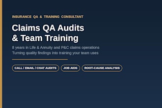 audit your claims calls and build training job aids for your team