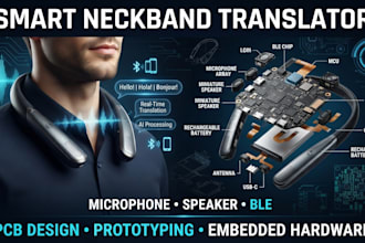 design smart neckband translators with microphone speaker and ble hardware