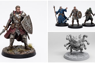 sculpt a custom dnd miniature character stl tablatop rpg character 3d painting