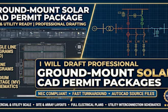 design solar permit plans, autocad pv drawings, sld and nec plans