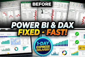 fix power bi errors, data modeling, and dax measures