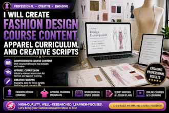 create fashion design course content, apparel curriculum and creative