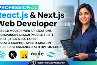 build responsive react js and next js website