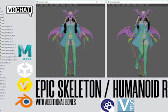 fix, upgrade and rig vrchat avatar, vroid vrm, warudo