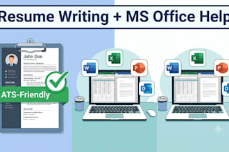 create a professional resume and handle ms office tasks