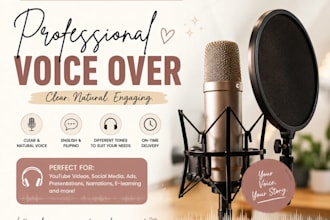record a natural female voice over in english